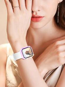 1 miếng dán màn hình kính cường lực siêu mỏng 2 trong 1 chống rơi, đính đá nhiều màu sắc, thời trang, phù hợp với 40/41/42/44/45/46/49mm, tương thích với dòng Ultra/SE/11/10/9/8/7/6/5/4, phụ kiện đồng hồ thông minh. - Bảy màu - Xem 9