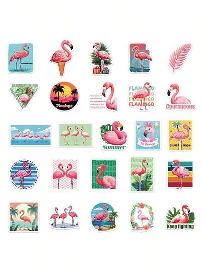 1 Pc Pink Flamingo Stickers, Suitable For Fridge, Wardrobe, Luggage, Phone Case, Laptop, Guitar Decoration
