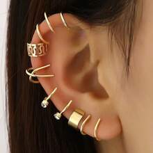 3pcs/Set Women's Clip-On Earrings, No Piercing Needed, Gold Plated Cartilage Earrings, Fake Earrings, Lightweight & Elegant Gift - Silver/Gold - View 3