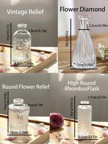 1个透明玻璃花瓶 - 小花瓶 - 复古风格装饰迷你花瓶 - 乡村婚礼装饰复古花瓶 - 家居餐桌花卉装饰礼物生日毕业家居装饰返校学习用品花瓶玻璃花瓶 - 無色 - 查看 7