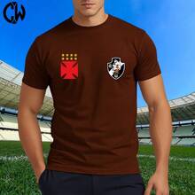 T-Shirt With Vasco Symbol And Shield - Premium Release - 鏽棕色 - 查看 2