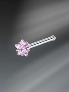 CIZME 1PC Nose Rings Studs Nose Studs Nose Rings, 18G 7mm Stainless Steel Cute Nostril Nose Piercing Jewelry Nose Screw Studs Nose Studs For Women, Pink CZ Round Square Star Heart CZ Bone Screw L Shaped Nose Studs - Nose Stud - View 20