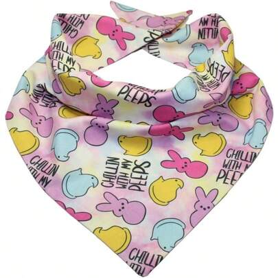 1pc 24.8"X11" Easter Dog Bandana, Comfortable Me And My Dog Scarf, Adjustable Pet Scarf, Suitable For Small, Medium And Large Dogs