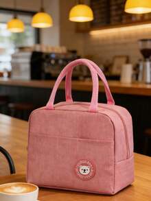 1 pieza Bolsa aislada para el almuerzo, Bolsa térmica para el almuerzo con patrón de fruta grueso y lindo, Bolsa de tote para el almuerzo portátil adecuada para el trabajo y al aire libre, Bolsa para el almuerzo con patrón de oso, Bolsa aislada para el almuerzo, Bolsa para el almuerzo de papel de aluminio grueso, Bolsa para el almuerzo, Bolsa portátil para el almuerzo - Impermeable y portátil, Adecuada para la escuela y la oficina - Multicolor - Ver 6
