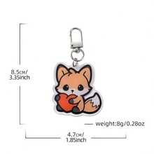 1个亚克力2D可爱动物钥匙扣挂件，适用于背包、钱包、相机装饰，生日、周年纪念日、情人节、返校礼物 - 彩色 - 查看 11