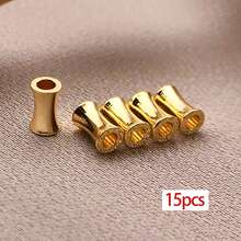 15pcs Bamboo Stick Shaped Brass Beads Real 18K Gold Plated Tube Loose Spacer Beads For DIY Jewelry Necklace Bracelet Making Supplies Craft - Multicolor - View 18