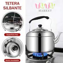 4L Tetera Silbante De Acero Inoxidable, Pulido Espejo, Asa Plegable, EbullicióN RáPida, Adecuado Para El Hogar Y La RestauracióN, Esencial Para La Temporada De Regreso A La Escuela, Tetera De Acero Inoxidable, Gran Capacidad, Olla Silbadora Para Uso En Estufas De InduccióN Y De Gas, Perfecta Para Uso En El Hogar Y En Restaurantes - Plateado - Ver 6