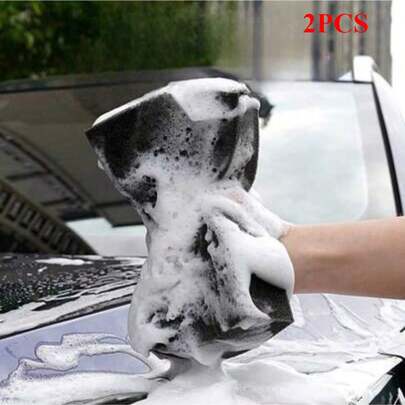 2pcs Car Washing Sponges, Large Size Cleaning Sponges, High Foaming Cleaning & Scrubbing - Ideal Sponges For Car, Kitchen, Bathroom And Home Cleaning