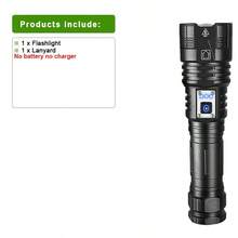 1支超亮350000流明LED手电筒，可充电手持灯，5种照明模式，伸缩变焦，2000米远射程，强力露营钓鱼徒步手电筒，带Type-C快充 - 黑色 - 查看 15