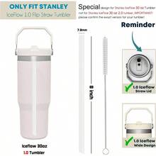 Straws Iceflow 30oz Flip Tumbler, 6 Pack Reusable Plastic Straws Compatible With 30oz IceFlow Cup With Cleaning Brush, Angled Design, Dishwasher - Trong suốt - 30 OZ - Xem 3