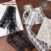 1件装印花纯色蝴蝶结优雅波西米亚复古蕾丝边多功能雪纺围巾/头带/发圈/发绳，浪漫甜美女孩拍照道具配饰，涤纶头巾发带吸汗带秋冬发带发饰女士度假装扮女士头巾柔软头巾