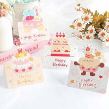 5pcs/20pcs 6 Styles Creative 3D Birthday Greeting Cards, Happy Birthday Wishes Postcards, Cake Shop/Flower Store Decoration And Packaging Greeting Cards - Nhiều màu - Xem 2