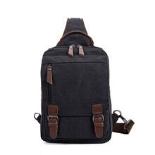 1pc Vintage Canvas Multi-Functional Double Shoulder Bag Backpack, Casual Travel Backpack, Fashion Versatile Bag, Multifunctional Backpack Handbag Chest Bag - Multicolor - View 2