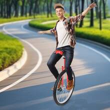 24 Inch Wheel Outdoor Unicycle Adjustable Height Exercise Bicycle For Outdoor Sports Fitness Exercise 154lbs Capacity - Red - View 8