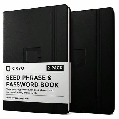 Crypto Seed Phrase Storage Notebook Waterproof Bitcoin Recovery Phrase Crypto Password Keeper 12 To 24 Word Cold Wallet Backup Mnemonic Passphrase Pocket Size 2Pack