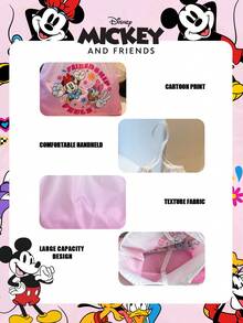 Disney Officially Licensed 1 Pc Mickey Mouse Shopping Bag High-Capacity Foldable Tote Bag Drawstring Shoulder Bag Lightweight Handbag Official Licensed - Verifiable For Lady/Girls/Women Perfect For Daily/Shopping/Going Out - Multicolor - View 8