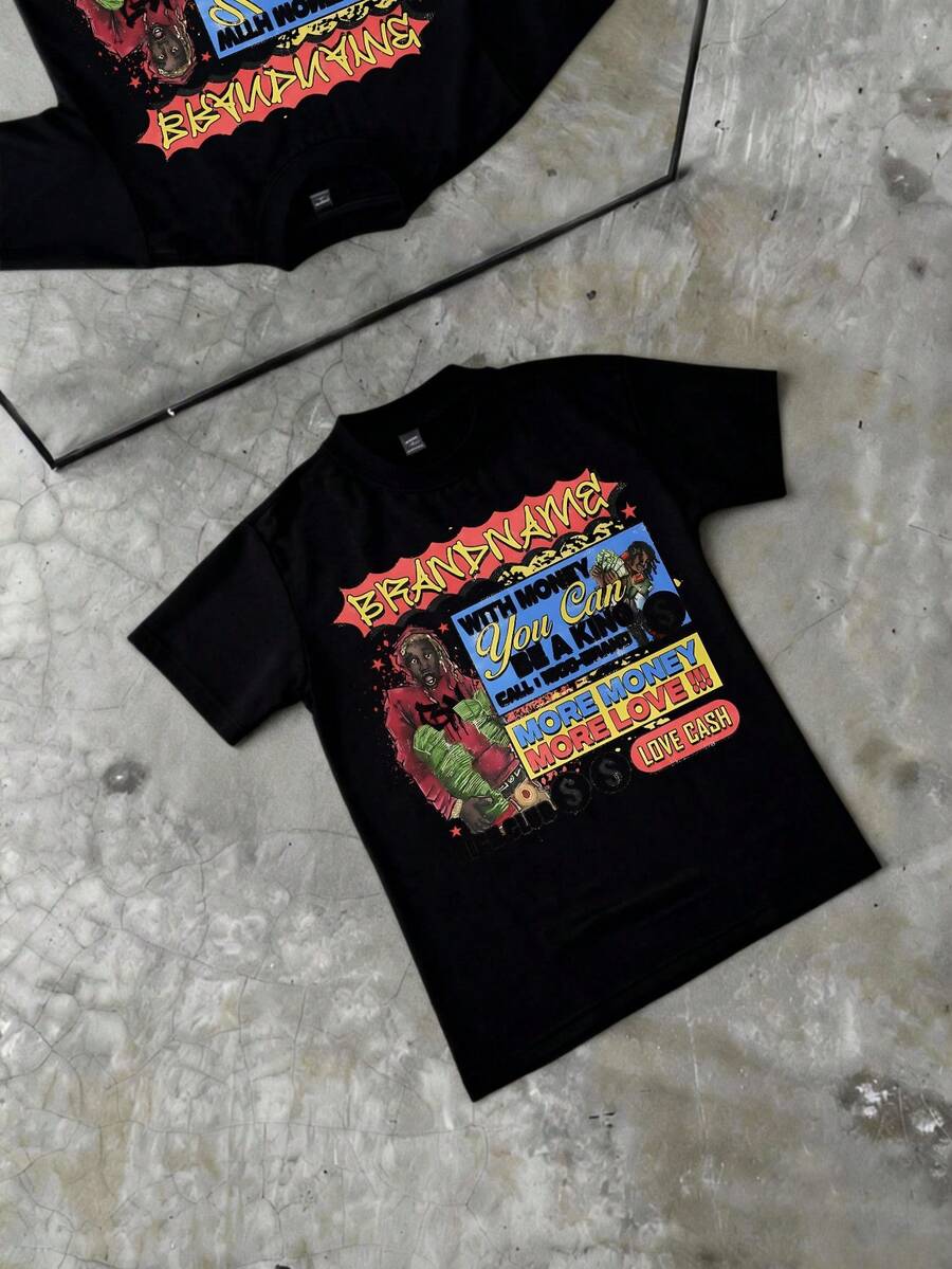 Camiseta de Manga Corta para Hombre Regalo Ideal para Cumpleaños 100% Algodón Camiseta Masculina de Calidad Verano Estampada Transpirable y Cómoda con Diseño de Pascua Camiseta Gráfica Estilo Y2K Escena Urbana
