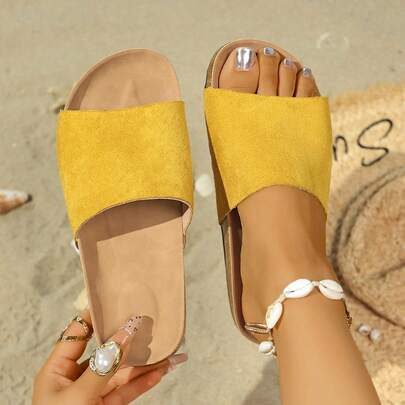 صندل شاطئ صيفي خفيف الوزن، لا يزلق، مريح، متعدد الاستخدامات، مزين بفيونكة، مناسب للمراهقات