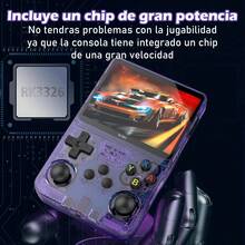 Consola De Videojuegos Portátil Retro Con Memoria 64GB 15000+ Juegos Incorporados Y Batería Incluida - Morado - Ver 2