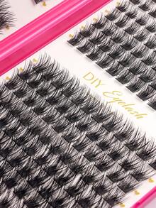 384PCS Individual Lash Clusters D Curl 10-16mm Mixed DIY Lash Clusters Natural Look&Wispy&Dense&Long-Lasting DIY Eyelash Extension Kit With Bond And Seal&Tweezers For Beginner Use At Home Or On-The-Go For Daily Life&Party&Music Festival Lash Clusters Kit,Lashes,Eyelashes,Fake Lashes - 彩色 - 查看 7