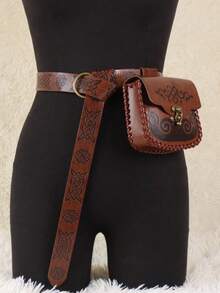 Bộ 2 món gồm thắt lưng thời Trung cổ và túi đeo hông kiểu cổ điển, thích hợp cho thời kỳ Phục hưng, chợ Viking, hóa trang LARP, phụ kiện trang phục Halloween. - C - Xem 17