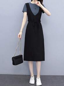Women Midi Dresses - 灰色 - 查看 3