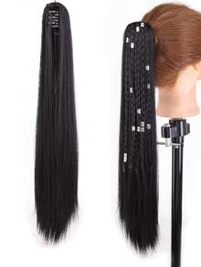 20英寸长直发合成假发，带爪夹，五股辫子，耐热，适合女性日常佩戴和聚会场合。 - 彩色 - 查看 11