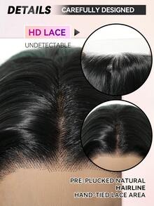 12英寸短直北极星深绿色自然假发，13*4蕾丝前额手工编织蕾丝化纤高密度假发，适合日常角色扮演、派对、婚礼、音乐节、圣诞礼物等场合。进口丝绸材质。 - 彩色 - 查看 8