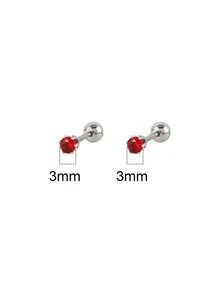 1 Đôi Khuyên Tai Đinh Tán Bằng Thép Không Gỉ, Khuyên Tai Vòng Tròn Đá Cubic Zirconia Nhiều Màu Sắc Dành Cho Nữ, Phụ Kiện Khuyên Tai, Trang Sức Nam - Bạc - Xem 11