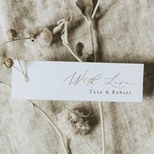 50个个性化婚礼派对回礼标签，“爱”字印花装饰简约优雅礼品标签 - 白色1 - 查看 4