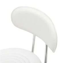 White Round Adjustable Salon Stool With Backrest & Textured Lines Sturdy Swivel Seat For Salon Spa Barber Shop Home Beauty Use - 預設 - 查看 2