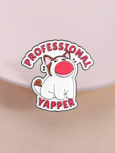 1 Piece Kawaii Yapper Style Enamel Pin Badge Open Mouth Dog Multi-Color Design Professional Yapper Slogan Pin For Cute Accessory Lovers Whimsical Style Display And Social Decoration Scene