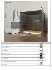Cat Litter Box Enclosure With Cat House, Large Indoor Cat Villa With Free Space - Multicolor - View 19
