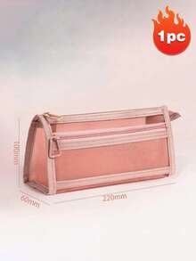 1个透明大容量学生文具笔袋，时尚简约设计，考试笔袋，透明网眼笔袋，简约学生文具包，适用于大学入学考试、学习办公用品、学校用品、返校季 - 彩色 - 查看 28