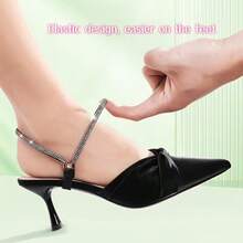 1 Pair High Heel Shoelaces, Non-Slip Elastic No-Tie Shoelaces, Suitable For High Heels And Sandals, Easy To Install, Fit For Women's High Heels And Flats, Great Home Gift, Women's Day, Travel Essentials, Wedding Favors, Y2k, Bedroom, Car Accessories Women, Kitchen Decor, Cute Stuff - Multicolor - View 3