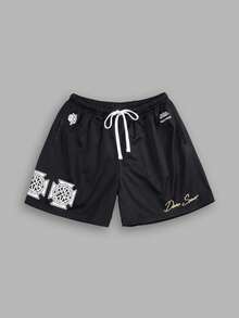 Branded Mesh Shorts With Logo Accents & Script Lettering - Nhiều màu - Xem 1