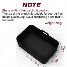 1 件装长方形硅胶空气炸锅垫，可重复使用，空气炸锅烘焙垫，烤箱托盘配件，适用于家庭厨房 - 氣炸鍋矽膠墊 - 查看 4