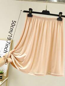 3件/2件/1件 多规格平边包臀衬里半身裙打底裙防走光裙，多色/纯色，春夏款式，防透明防走光中长裙，带衬里，平边，防静电，松紧腰带，适合略微丰满的女生，适合日常穿着。 - 彩色 - 查看 23