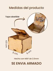 Caja Alhajero de Madera MDF Personalizada - Recuerdo Premium para Bodas y Eventos XV años - Camel - Ver 2