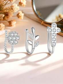 1pc S925 Sterling Silver Simple Cross Nose Clip, No Piercing Required, Women's Nose Ring | Low Allergy Nose Accessory Gift - Silver - View 6