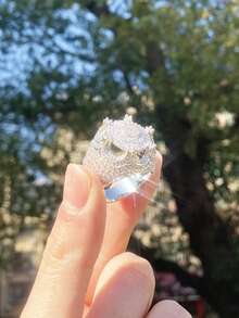 DUBSS 1枚镶钻皇冠男士戒指，5A镀层立方氧化锆嘻哈饰品 - 皇冠戒指 - 查看 9