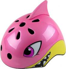Casco de bicicleta para niños pequeños, ajustable y multideportes, 3 tamaños para edades de 1-2-3-5-8-14 años, niños y niñas - Tiburón rosa - Ver 11