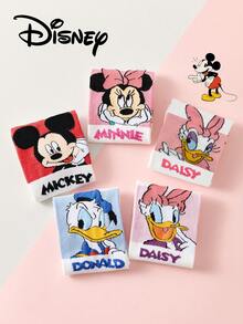 Disney 5双装女士短袜礼品套装，夏季袜子，印有米奇、米妮、唐老鸭、黛丝卡通图案，舒适透气，时尚新颖袜子 - 彩色 - 查看 8