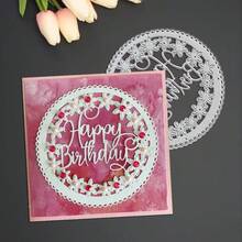 Troqueles de corte creativos de "Feliz Cumpleaños", plantillas de estarcido para hacer álbumes de recortes y tarjetas de felicitación, herramientas para hacer tarjetas, manualidades de corte de papel, plantillas de troquelado para hacer tarjetas de regalo. - Plateado - Ver 4