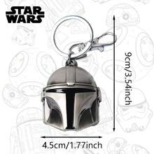 StarWars 星球大战官方授权钥匙扣 - 非常适合装饰背包和车钥匙，也是送给朋友和星球大战粉丝的理想礼物 - X翼星际战斗机、千年隼号、曼达洛头盔 - 銀色 - 查看 8