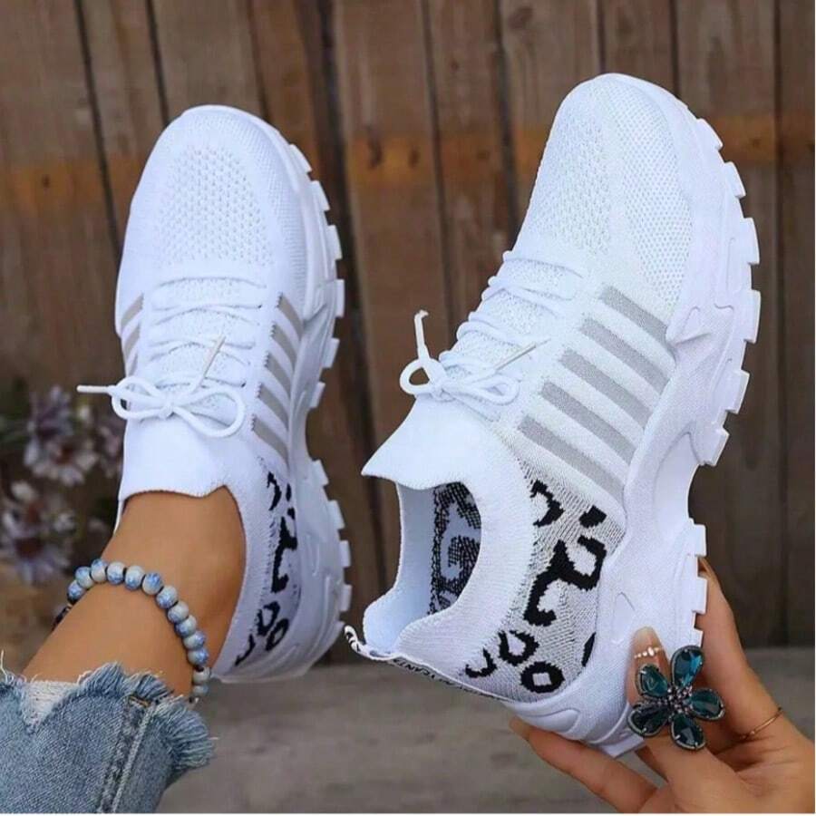 Casual Sneakers. Breathable Mesh Upper. Perfect For Everyday Wear, Casual Commuting, And More. - White - View 1