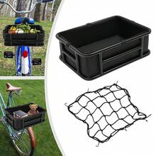 Fahrradkorb hinten  Hinterradkorb 70kg Traglast Rostfrei wasserfest Ideal für Fahrrad, E-Bike (45x32x15cm) - Schwarz - Übersicht 7