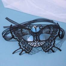 奢华蕾丝眼罩 - 柔软面料，舞会礼服设计，完美适用于舞会、派对、角色扮演、嘉年华、服装配饰 - 黑色，佩戴舒适，圣诞节 - 彩色 - 查看 6