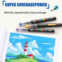 36 - Color/24 - Color/12 - Color Juegos de Marcadores de Punta Suave de Acrílico: Bolígrafos de Color y Resaltadores. Con una paleta de colores ricos y sin problemas de sangrado de tinta, estos marcadores son perfectos para grafiti, pintura y marcado diario. Como artículos de papelería esenciales, son adecuados para estudiantes hombres y mujeres, maestros de escuela y trabajadores de oficina. Un imprescindible para la temporada de regreso a clases. - Multicolor - Ver 7