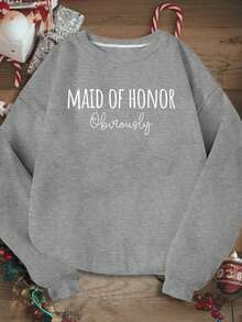 MAID OF HONOR OBVIOUSLY Women's Plus Size Sweatshirt - màu đen - Xem 1